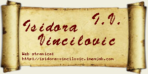 Isidora Vinčilović vizit kartica